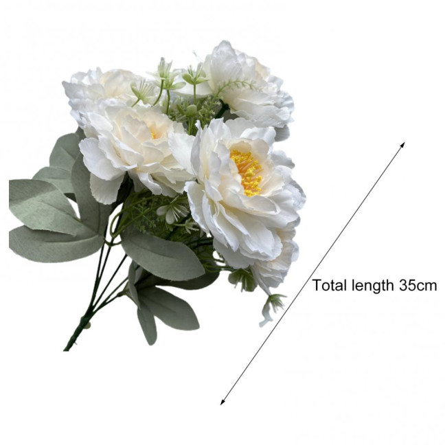 Artificial Flower 6 Heads Multipurpose Silk Cloth Fadeless Vivid Simulation Peony Bouquet Home Garden Wedding Decoration 