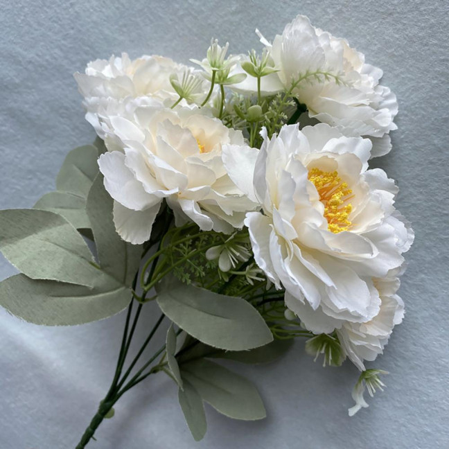 Artificial Flower 6 Heads Multipurpose Silk Cloth Fadeless Vivid Simulation Peony Bouquet Home Garden Wedding Decoration 