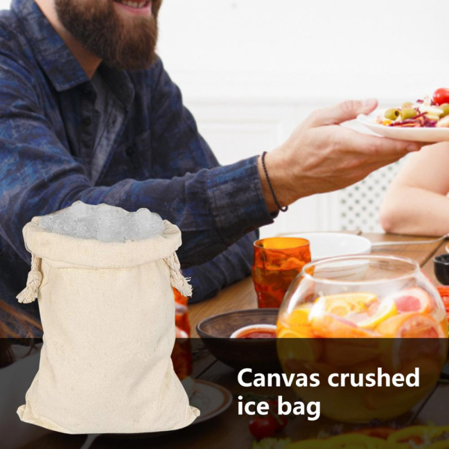 Ice Bag Reusable Heavy-duty Cotton Reinforced Multi-use Canvas Ice Bag Kitchen Accessories