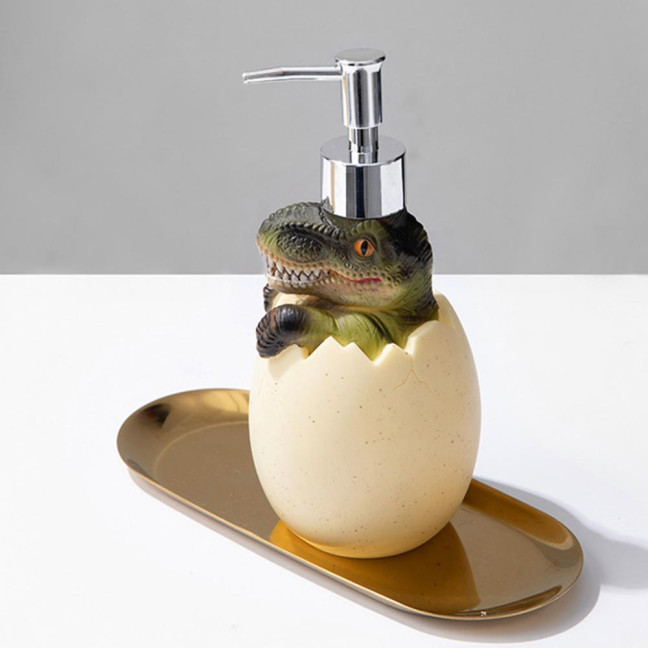 560ml Lotion Dispenser Large Capacity Cute Dinosaur Refillable Empty Bottle Hand Cleanser Shampoo Container Bathroom Supplies 