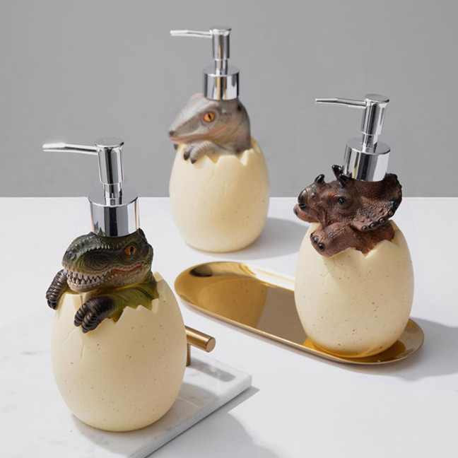 560ml Lotion Dispenser Large Capacity Cute Dinosaur Refillable Empty Bottle Hand Cleanser Shampoo Container Bathroom Supplies 