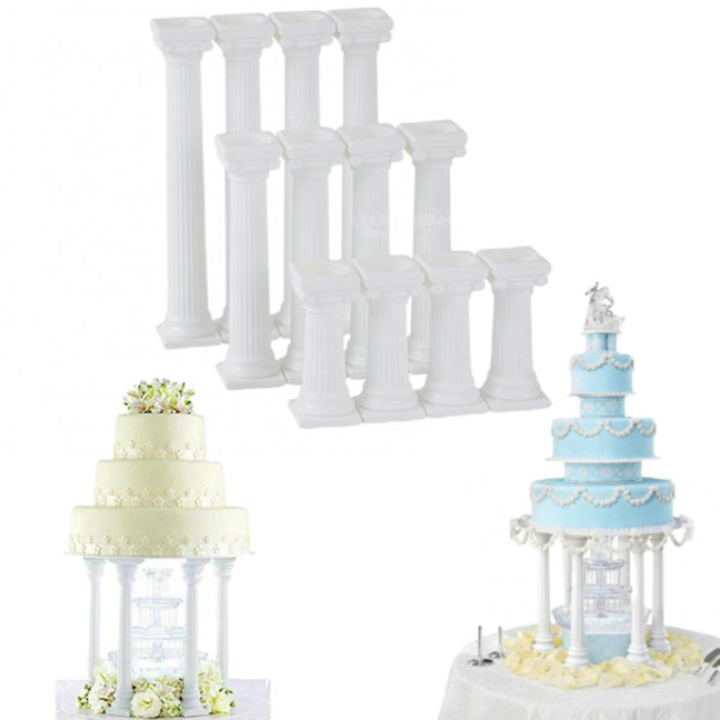 4Pcs/Set Cake Rods Non-stick Reusable Plastic Delicate Cake Standing Grecian Pillars Gathering Supplies 4Pcs/Set Cake Rods Non-stick Reusable Plastic Delicate Cake Standing Grecian Pillars Gathering Supplies