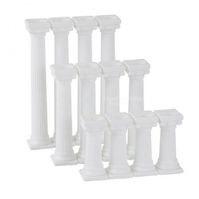 4Pcs/Set Cake Rods Non-stick Reusable Plastic Delicate Cake Standing Grecian Pillars Gathering Supplies 4Pcs/Set Cake Rods Non-stick Reusable Plastic Delicate Cake Standing Grecian Pillars Gathering Supplies