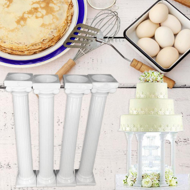 4Pcs/Set Cake Rods Non-stick Reusable Plastic Delicate Cake Standing Grecian Pillars Gathering Supplies 4Pcs/Set Cake Rods Non-stick Reusable Plastic Delicate Cake Standing Grecian Pillars Gathering Supplies