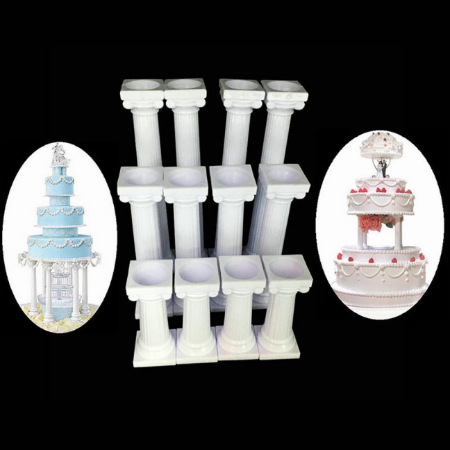 4Pcs/Set Cake Rods Non-stick Reusable Plastic Delicate Cake Standing Grecian Pillars Gathering Supplies 4Pcs/Set Cake Rods Non-stick Reusable Plastic Delicate Cake Standing Grecian Pillars Gathering Supplies