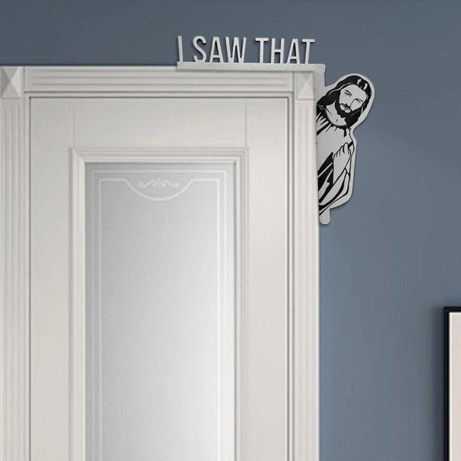Creative Door Frame Decorative Funny I Saw That Human Image Door Trim Household Supplies 