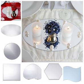Mirror Surface Serving Tray Decorative Unique Table Centerpieces Candle Tray Party Supplies 