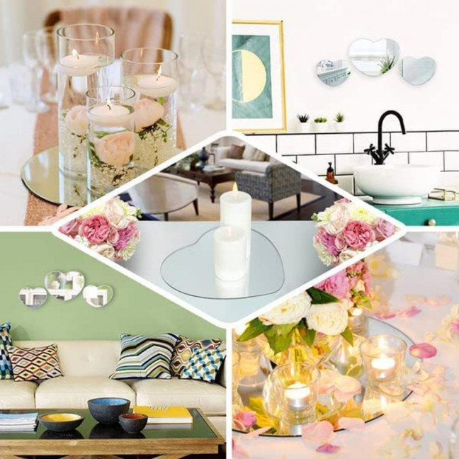 Mirror Surface Serving Tray Decorative Unique Table Centerpieces Candle Tray Party Supplies 