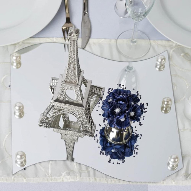 Mirror Surface Serving Tray Decorative Unique Table Centerpieces Candle Tray Party Supplies 