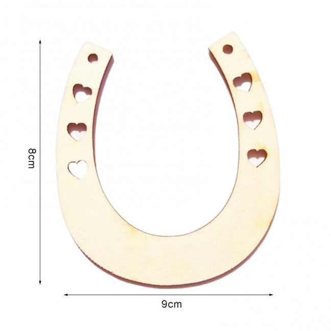 12Pcs Wood Chip Creative DIY Wood Horseshoe Shape Wood Slices School Handmaking 12Pcs Wood Chip Creative DIY Wood Horseshoe Shape Wood Slices School Handmaking