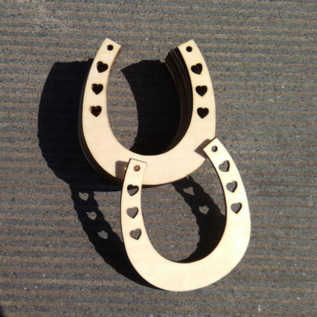 12Pcs Wood Chip Creative DIY Wood Horseshoe Shape Wood Slices School Handmaking 12Pcs Wood Chip Creative DIY Wood Horseshoe Shape Wood Slices School Handmaking