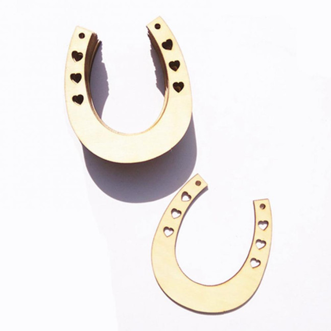 12Pcs Wood Chip Creative DIY Wood Horseshoe Shape Wood Slices School Handmaking 12Pcs Wood Chip Creative DIY Wood Horseshoe Shape Wood Slices School Handmaking