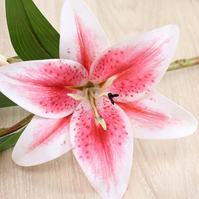 1Pc Artificial Flower Decorative Home Decoration Gift Short Branch Fake Lily Bouquet Simulation Flower for Living Room 