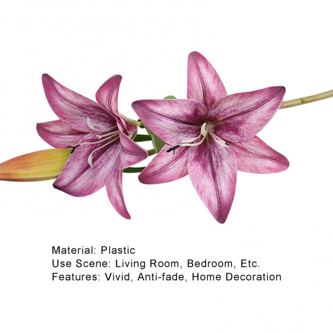 1Pc Artificial Flower Decorative Home Decoration Gift Short Branch Fake Lily Bouquet Simulation Flower for Living Room 