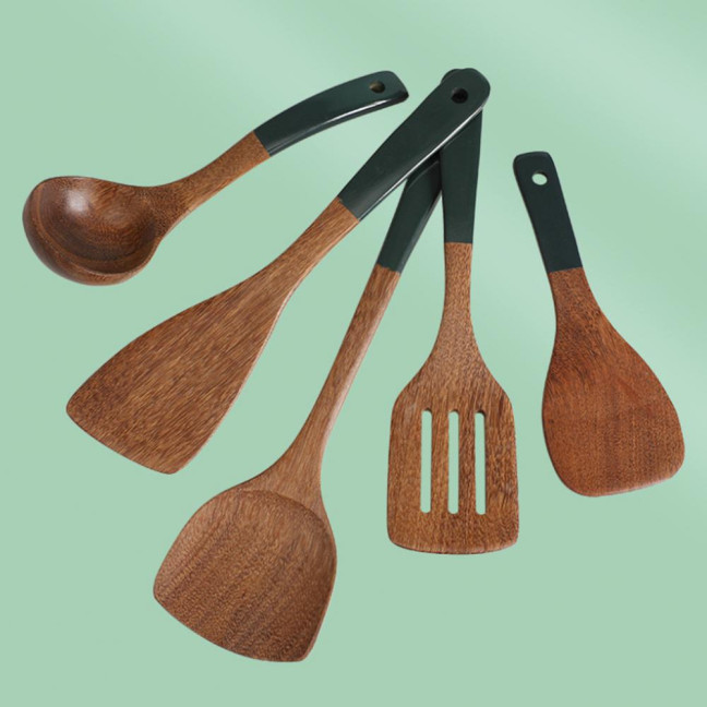 Cooking Spatula Heat-proof Anti-slip Wooden Daily Use Chef Cooking Wok Shovel Kitchenware Supplies 