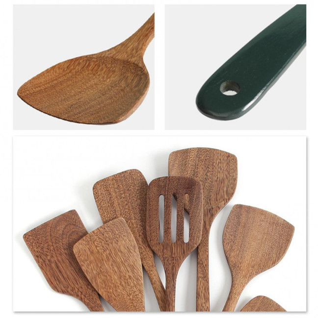 Cooking Spatula Heat-proof Anti-slip Wooden Daily Use Chef Cooking Wok Shovel Kitchenware Supplies 