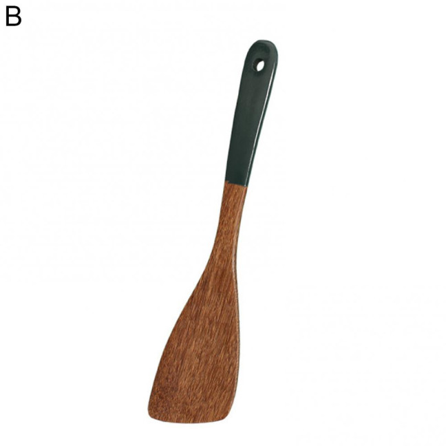 Cooking Spatula Heat-proof Anti-slip Wooden Daily Use Chef Cooking Wok Shovel Kitchenware Supplies 