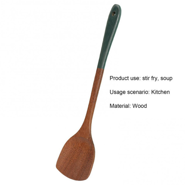 Cooking Spatula Heat-proof Anti-slip Wooden Daily Use Chef Cooking Wok Shovel Kitchenware Supplies 