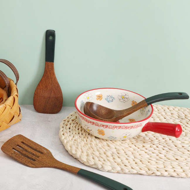 Cooking Spatula Heat-proof Anti-slip Wooden Daily Use Chef Cooking Wok Shovel Kitchenware Supplies 