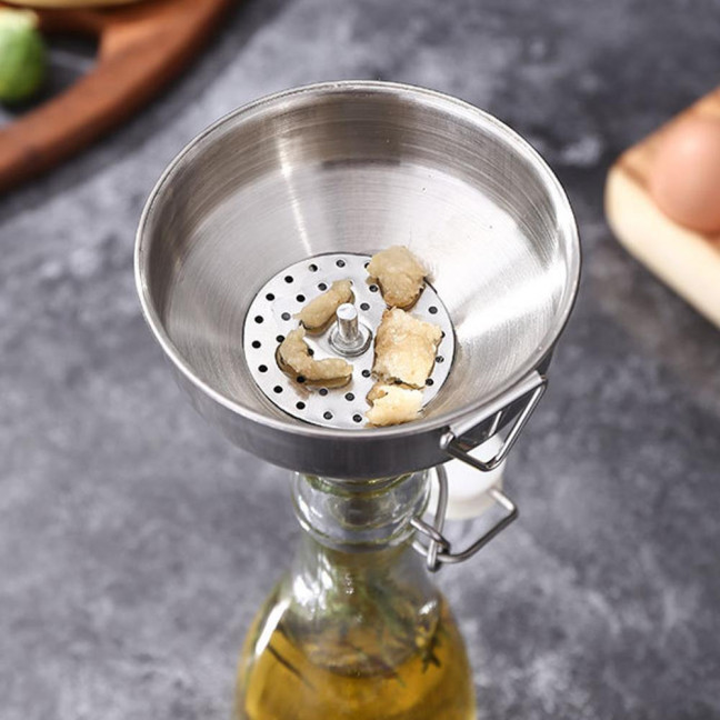 Liquid Funnel Food Grade Rust-proof Stainless Steel Oil Funnel Solid Food Powder Transfer Gadget Kitchen Tools 