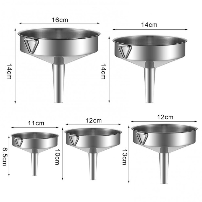 Liquid Funnel Food Grade Rust-proof Stainless Steel Oil Funnel Solid Food Powder Transfer Gadget Kitchen Tools 