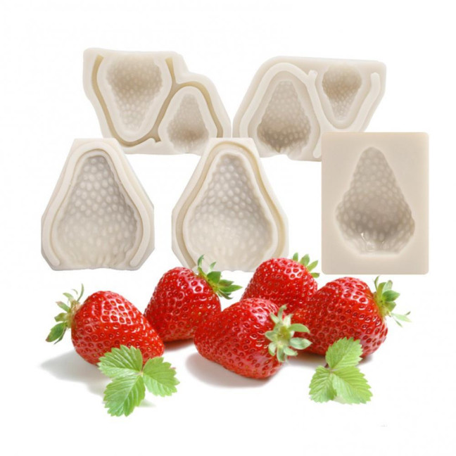 Cake Mold Non-stick DIY Making Professional Baking Tool 3D Mini Strawberry Silicone Mold Chocolate Fondant Mould Kitchen Supplies 
