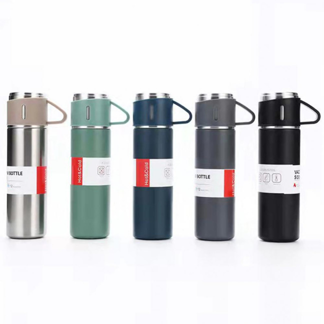 500ml Water Cup Large Capacity Leak-Proof Stainless Steel Double-Layer Vacuum Coffee Cup for Gift 