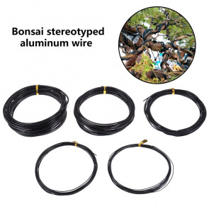 1 Roll 5m Bonsai Wire Bendable Reusable Rustproof Flexible Convenient Storage Plant Shape 6 Sizes Bonsai Branch Training Black Wire for Balcony