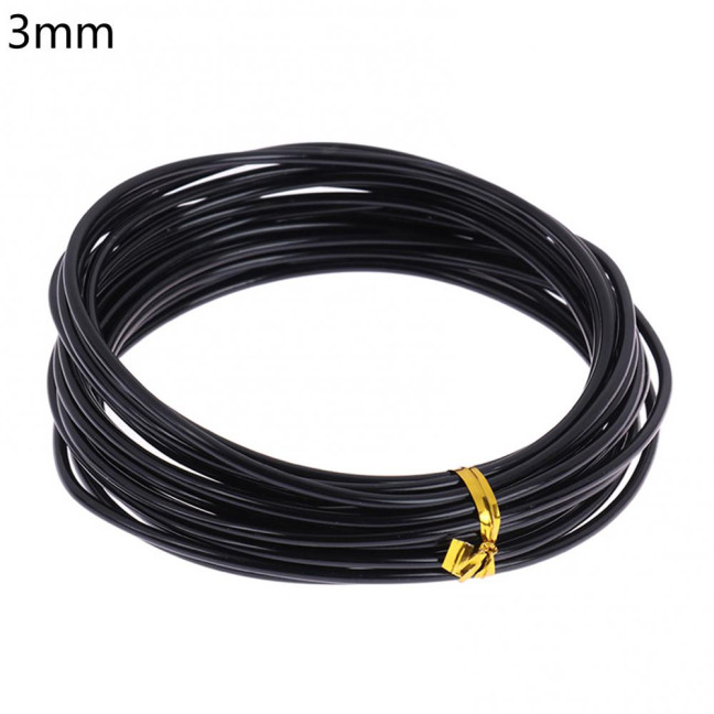 1 Roll 5m Bonsai Wire Bendable Reusable Rustproof Flexible Convenient Storage Plant Shape 6 Sizes Bonsai Branch Training Black Wire for Balcony