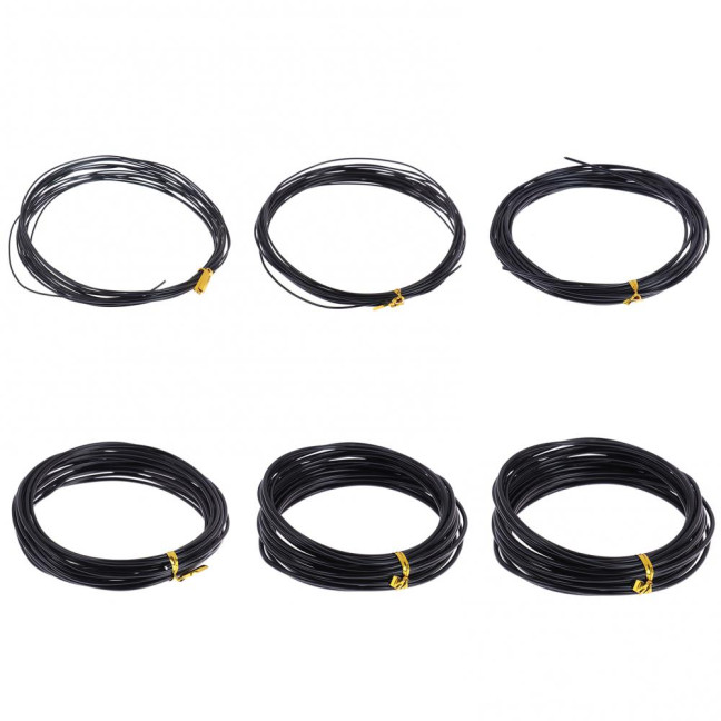 1 Roll 5m Bonsai Wire Bendable Reusable Rustproof Flexible Convenient Storage Plant Shape 6 Sizes Bonsai Branch Training Black Wire for Balcony