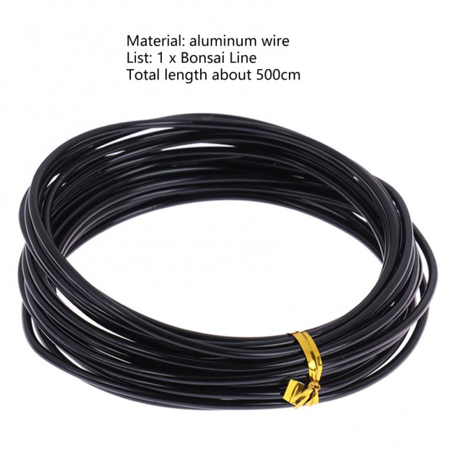 1 Roll 5m Bonsai Wire Bendable Reusable Rustproof Flexible Convenient Storage Plant Shape 6 Sizes Bonsai Branch Training Black Wire for Balcony