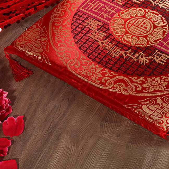 Seat Cushion Washable Tassel Design Chinese Style Embroidered Pain Relief Bay Window Cushion Photo Props 