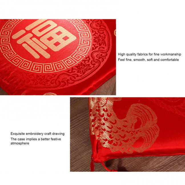 Seat Cushion Washable Tassel Design Chinese Style Embroidered Pain Relief Bay Window Cushion Photo Props 