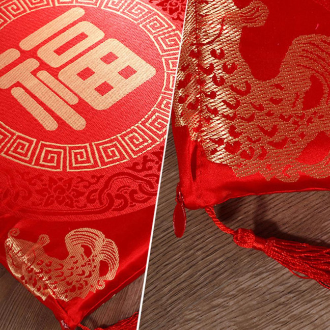 Seat Cushion Washable Tassel Design Chinese Style Embroidered Pain Relief Bay Window Cushion Photo Props 