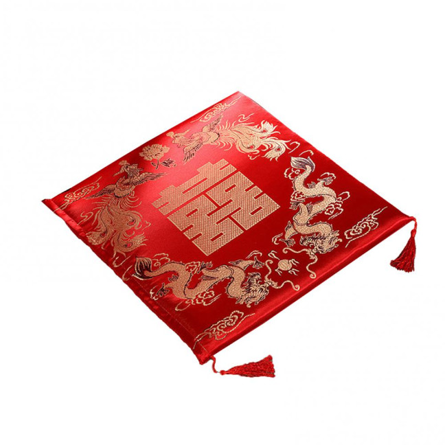 Seat Cushion Washable Tassel Design Chinese Style Embroidered Pain Relief Bay Window Cushion Photo Props 