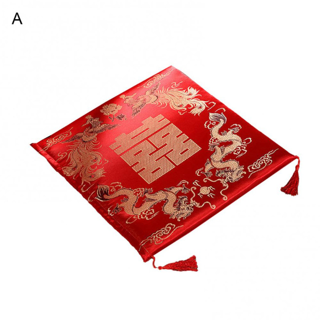 Seat Cushion Washable Tassel Design Chinese Style Embroidered Pain Relief Bay Window Cushion Photo Props 