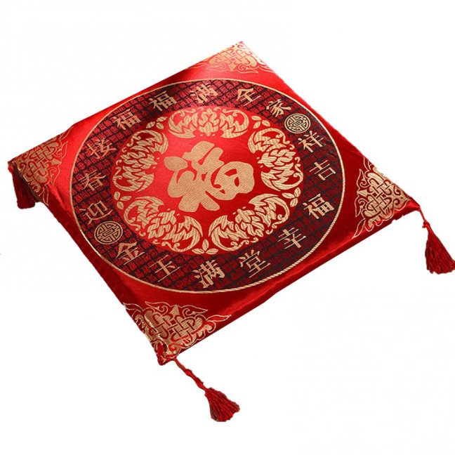 Seat Cushion Washable Tassel Design Chinese Style Embroidered Pain Relief Bay Window Cushion Photo Props 