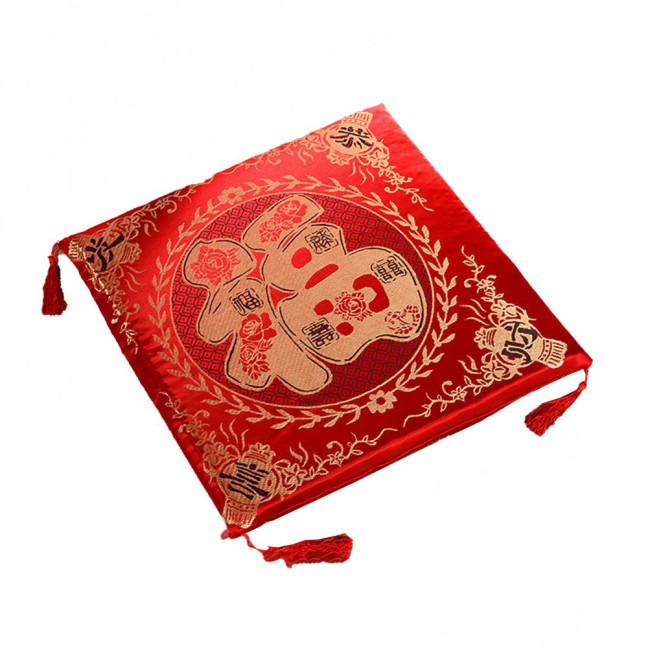 Seat Cushion Washable Tassel Design Chinese Style Embroidered Pain Relief Bay Window Cushion Photo Props 