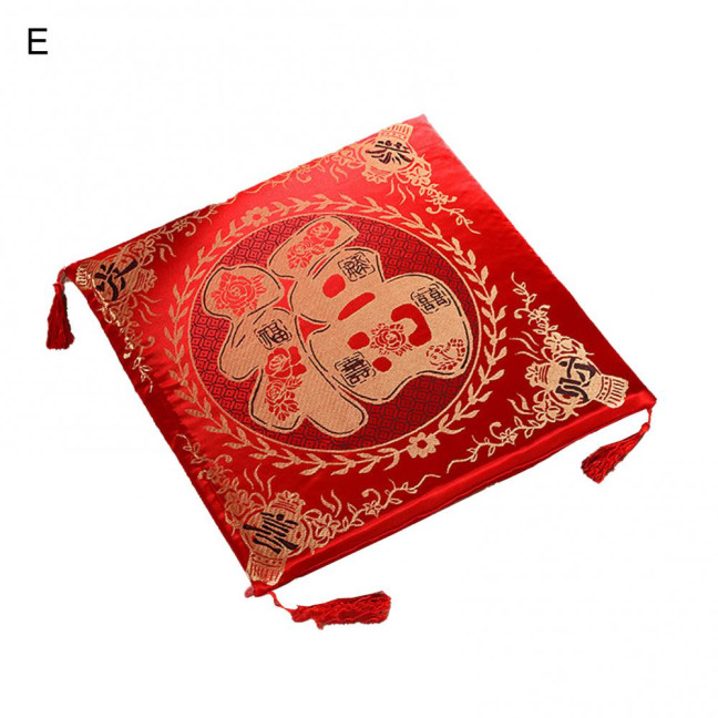 Seat Cushion Washable Tassel Design Chinese Style Embroidered Pain Relief Bay Window Cushion Photo Props 