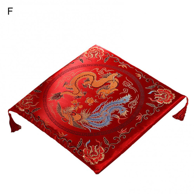 Seat Cushion Washable Tassel Design Chinese Style Embroidered Pain Relief Bay Window Cushion Photo Props 