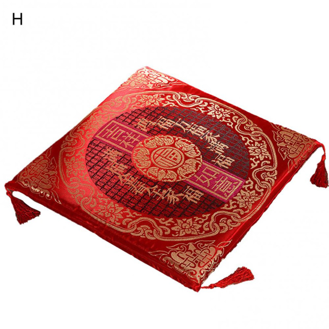 Seat Cushion Washable Tassel Design Chinese Style Embroidered Pain Relief Bay Window Cushion Photo Props 