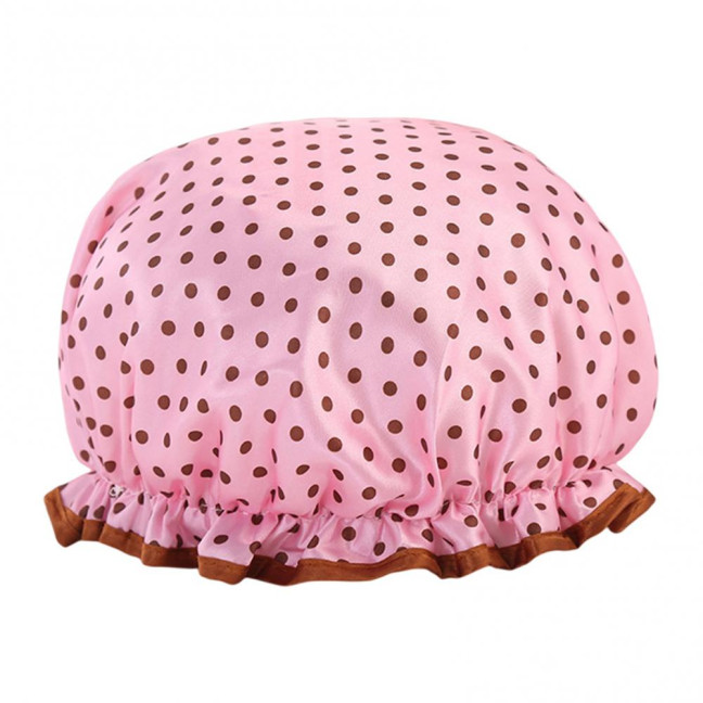 Shower Hat Elastic Multifunctional Thickened Reusable Comfortable Waterproof Double Layer Soft Large Brim Bath Cap Household Supplies