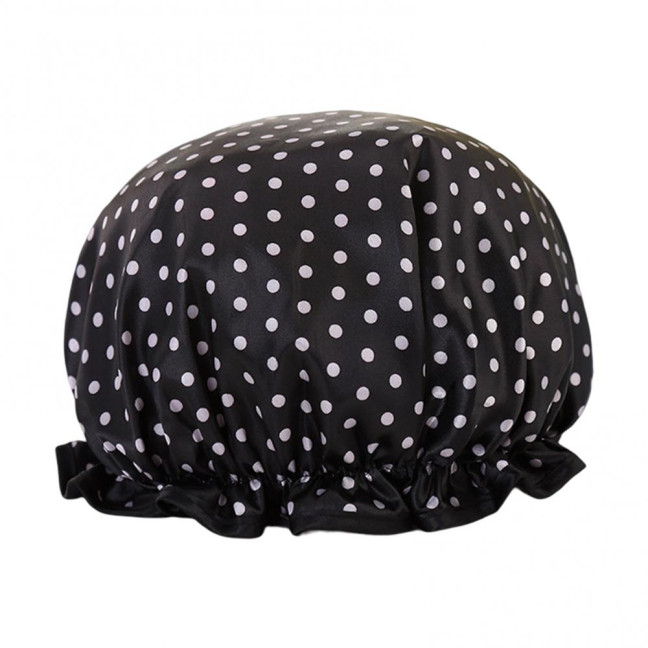 Shower Hat Elastic Multifunctional Thickened Reusable Comfortable Waterproof Double Layer Soft Large Brim Bath Cap Household Supplies