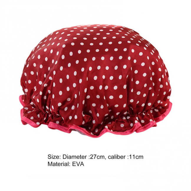 Shower Hat Elastic Multifunctional Thickened Reusable Comfortable Waterproof Double Layer Soft Large Brim Bath Cap Household Supplies