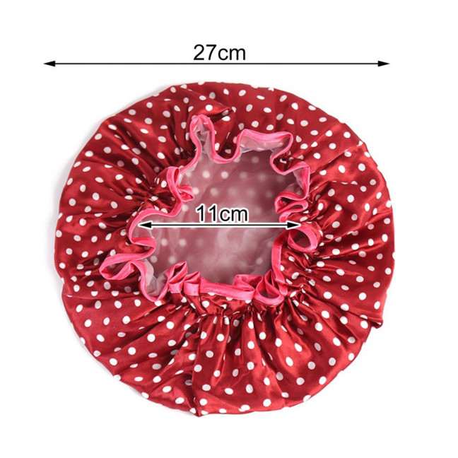 Shower Hat Elastic Multifunctional Thickened Reusable Comfortable Waterproof Double Layer Soft Large Brim Bath Cap Household Supplies