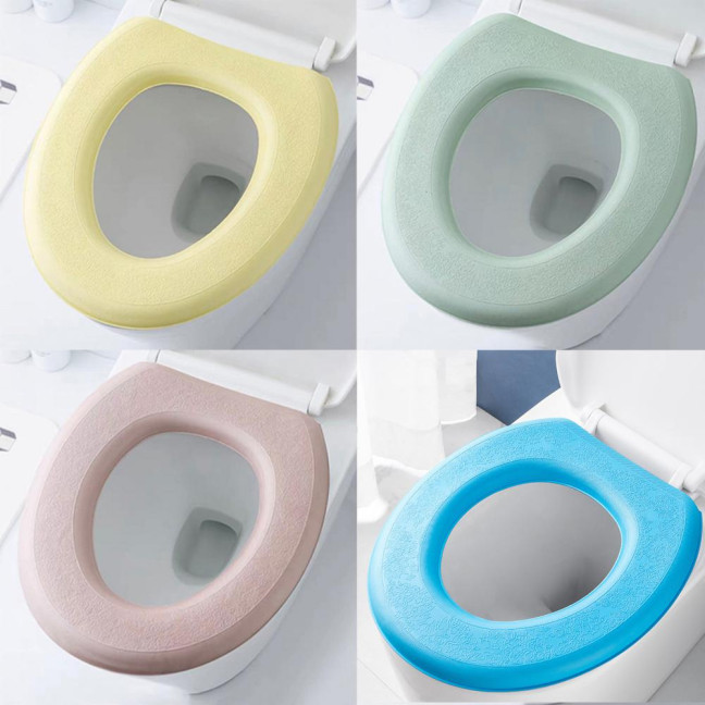 Flexible Toilet Cover All-inclusive Self-adhesive Waterproof Dorm Home Toilet Seat Thick Cushion Bathroom Accessory
