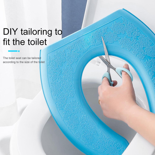 Flexible Toilet Cover All-inclusive Self-adhesive Waterproof Dorm Home Toilet Seat Thick Cushion Bathroom Accessory