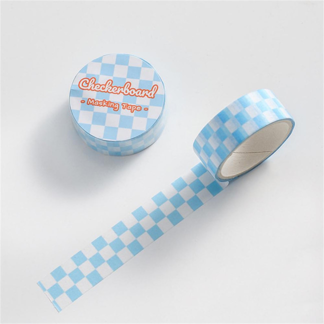 1 Roll Washi Tape Sticky Adhesive Clear Print Removable Fade-resistant Scrapbooking Washi Checkerboard Pattern Paper Tape for Kids 1 Roll Washi Tape Sticky Adhesive Clear Print Removable Fade-resistant Scrapbooking Washi Checkerboard Pattern Paper Tape for Kids
