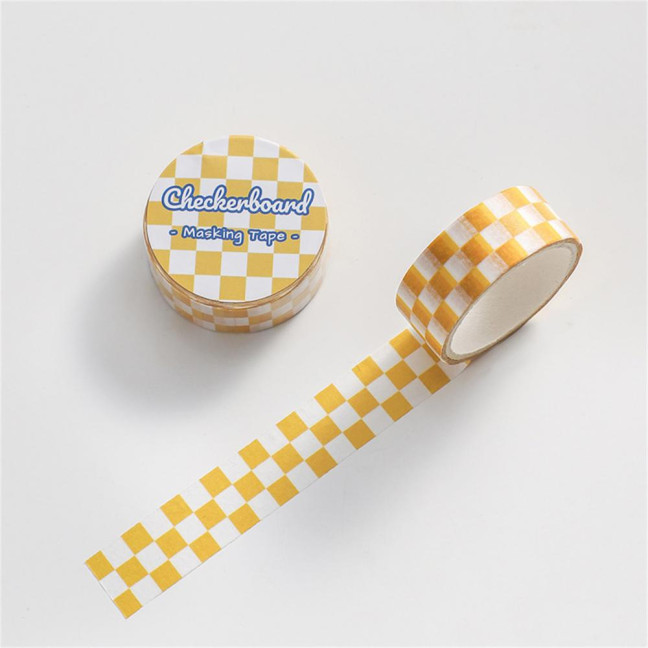 1 Roll Washi Tape Sticky Adhesive Clear Print Removable Fade-resistant Scrapbooking Washi Checkerboard Pattern Paper Tape for Kids 1 Roll Washi Tape Sticky Adhesive Clear Print Removable Fade-resistant Scrapbooking Washi Checkerboard Pattern Paper Tape for Kids