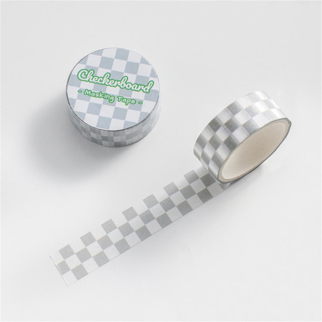 1 Roll Washi Tape Sticky Adhesive Clear Print Removable Fade-resistant Scrapbooking Washi Checkerboard Pattern Paper Tape for Kids 1 Roll Washi Tape Sticky Adhesive Clear Print Removable Fade-resistant Scrapbooking Washi Checkerboard Pattern Paper Tape for Kids